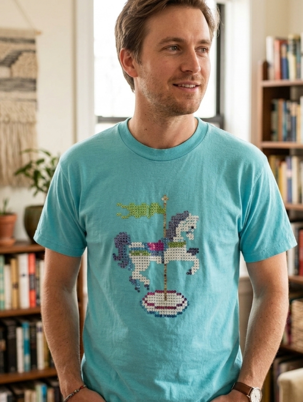 Blue Screen Stars Carousel Graphic Tee
